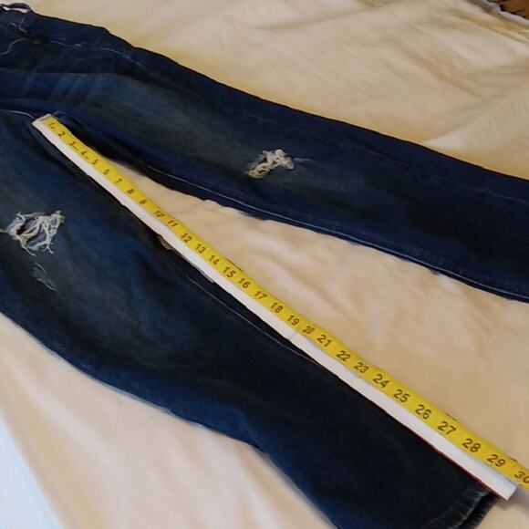 NYDI Curves 360 Women's Size 4 SHAPE Distressed Straight Dark Blue Jeans. - Picture 10 of 10